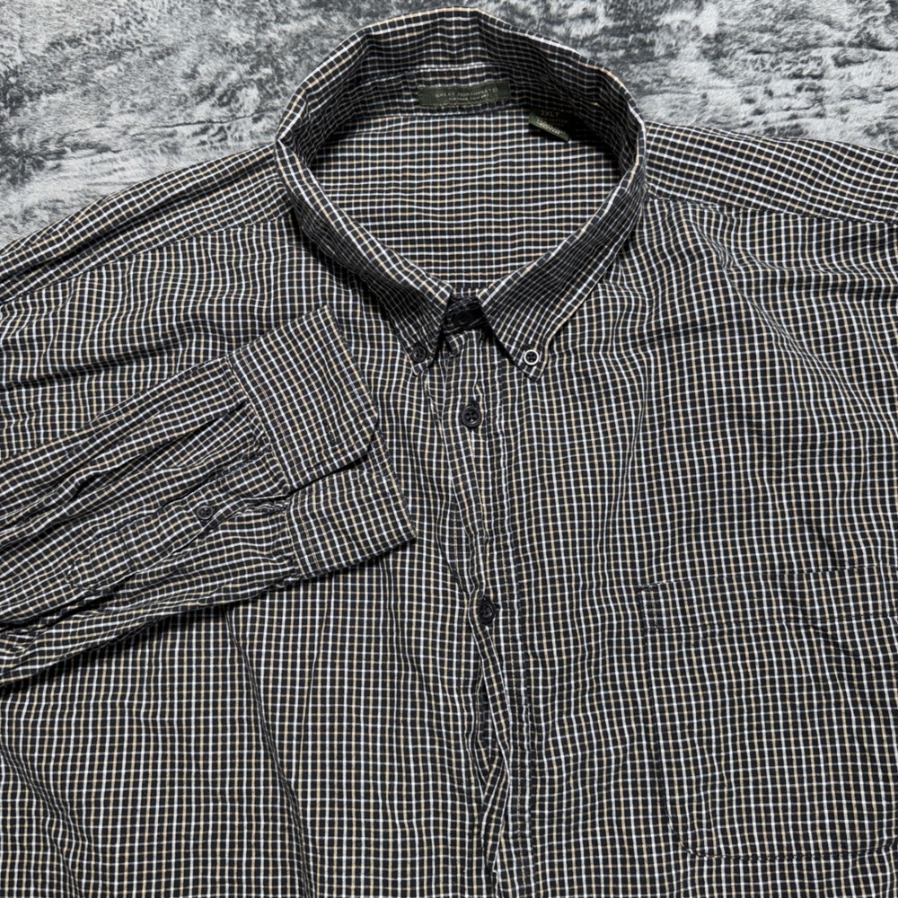 Great Northwest Button Down Mens 3XLT Black Tan
